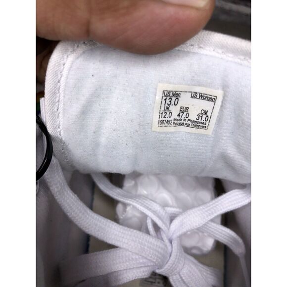 Vans 507452 White Canvas Rainbow Embroidered Lace Sneaker Shoes Men Sz 13M US/47 - Picture 9 of 16